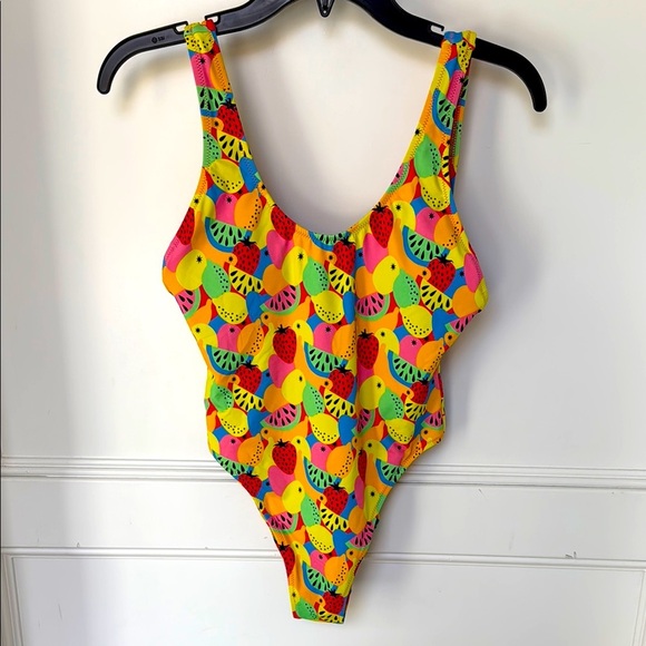 Free People It's Now Cool Swimsuit Fruit Print TUTTI FRUTTI One-Piece Small - Picture 3 of 11
